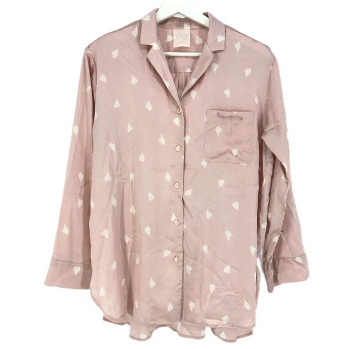 gelato pique ジェラートピケ 桜ペタル柄 パジャマ 長袖シャツ サテン ピンク フリーサイズ【中古】 レディース