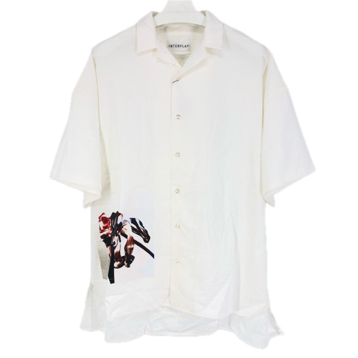 INTERPLAY インタープレイ 半袖シャツ レーヨン混 ホワイト フリーサイズ【中古】【新品同様】【美品】メンズ
