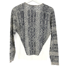 이미지를 갤러리 뷰어에 로드 , TSE セイ カシミヤニット 長袖 ホワイト×ブルーグレー Mサイズ【中古】 レディース
