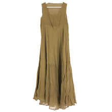画像をギャラリービューアに読み込む, gigli ジジリ ノースリーブ ストライプ柄 ロング ワンピース コットン イエローオーカー Mサイズ【中古】 レディース
