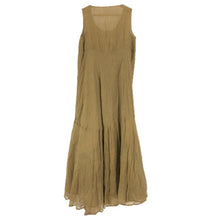 画像をギャラリービューアに読み込む, gigli ジジリ ノースリーブ ストライプ柄 ロング ワンピース コットン イエローオーカー Mサイズ【中古】 レディース
