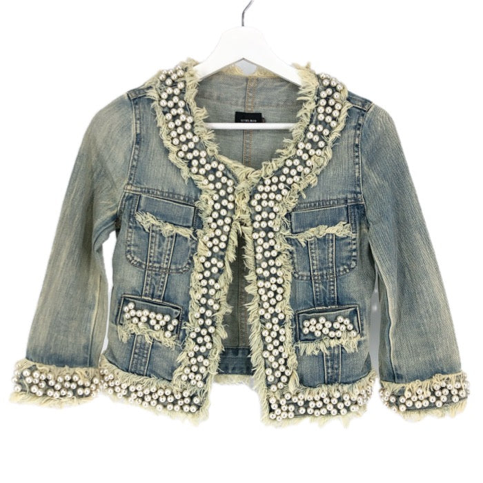 LE CIEL LEU ルシェルブルー パール付 デニムジャケット コットン ライトブルー サイズ38(M相当)【中古】 レディース