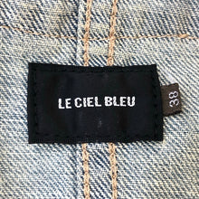 画像をギャラリービューアに読み込む, LE CIEL LEU ルシェルブルー パール付 デニムジャケット コットン ライトブルー サイズ38(M相当)【中古】 レディース
