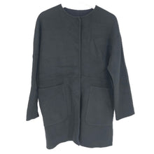 이미지를 갤러리 뷰어에 로드 , united arrows グリーンレーベル リラクシング ノーカラー リバーシブル コート ウール ブラック×ネイビー サイズ36(XS-S相当) レディース
