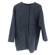 이미지를 갤러리 뷰어에 로드 , united arrows グリーンレーベル リラクシング ノーカラー リバーシブル コート ウール ブラック×ネイビー サイズ36(XS-S相当) レディース
