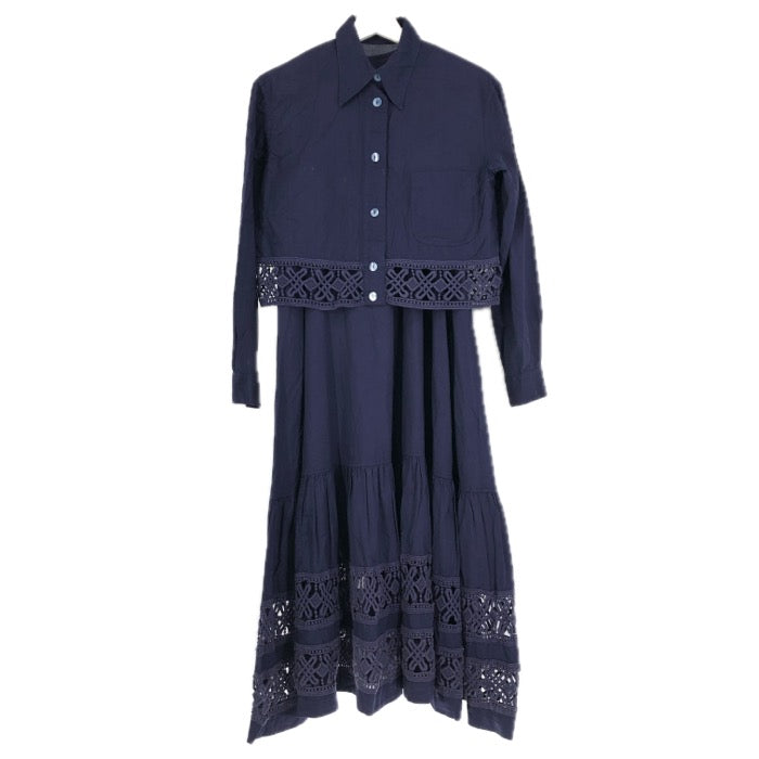 GIGLI ジジリ ワンピース＆長袖シャツ セットアップ コットン ネイビー サイズ38(M)【中古】 レディース