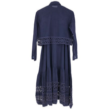 画像をギャラリービューアに読み込む, GIGLI ジジリ ワンピース＆長袖シャツ セットアップ コットン ネイビー サイズ38(M)【中古】 レディース
