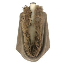 画像をギャラリービューアに読み込む, Deuxieme Classe ドゥーズィエムクラス ファー付き ポンチョ カシミヤ ベージュ【中古】 レディース
