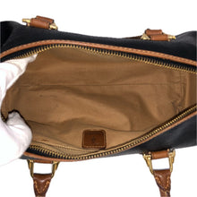 이미지를 갤러리 뷰어에 로드 , TRUSSARDI トラサルディ ミニボストン ハンドバッグ PVC×レザー ブラック【中古】 レディース
