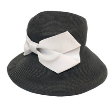 画像をギャラリービューアに読み込む, Lanvin Collection ランバン コレクション 麦わら風 リボンハット ブラック【中古】 レディース
