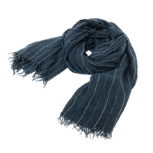 画像をギャラリービューアに読み込む, POLO RALPH LAUREN ポロ・ラルフローレン ストライプ柄 ストール ネイビー【中古】 ユニセックス
