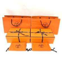 画像をギャラリービューアに読み込む, HERMES エルメス 空箱 靴箱 シューズ袋(2足分) ショッパー リボン 各2点セット 070 BIS ▲【中古】
