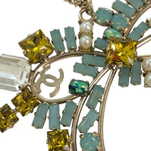 画像をギャラリービューアに読み込む, CHANEL シャネル カラーストーン リボンネックレス グリーン系 05P刻印【中古】レディース
