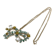 画像をギャラリービューアに読み込む, CHANEL シャネル カラーストーン リボンネックレス グリーン系 05P刻印【中古】レディース
