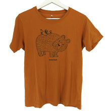 画像をギャラリービューアに読み込む, モンベル mont bell  半袖 Tシャツ 綿100％ 160  オレンジブラウン アニマル柄【中古】
