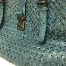 将图片加载到图库查看器，ボッテガヴェネタ BOTTEGA VENETA イントレチャート ローマバッグ 限定300個 ハンドバッグ トートバッグ 256954 ブルー系【中古】
